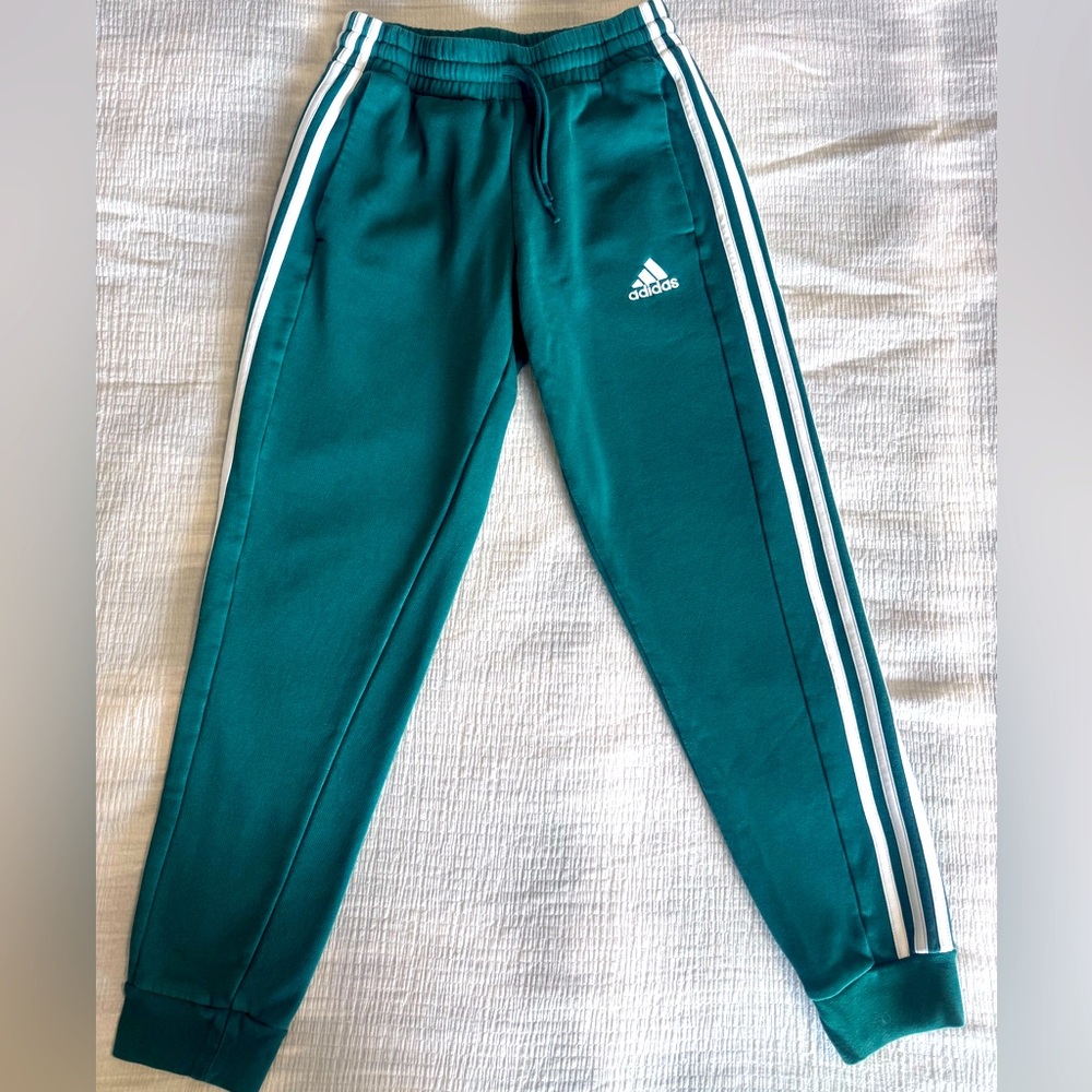 Men's Small Adidas Jogger Sweats - Teal Green